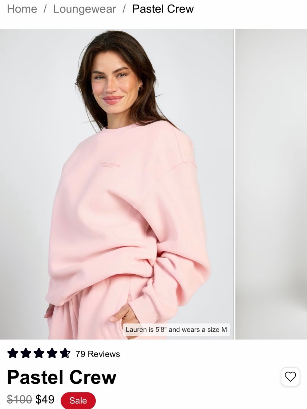 Comfrt Collection Pastel Pink Edition Relaxed Crew Sweatshirt - Pastel Crew